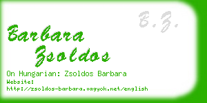 barbara zsoldos business card